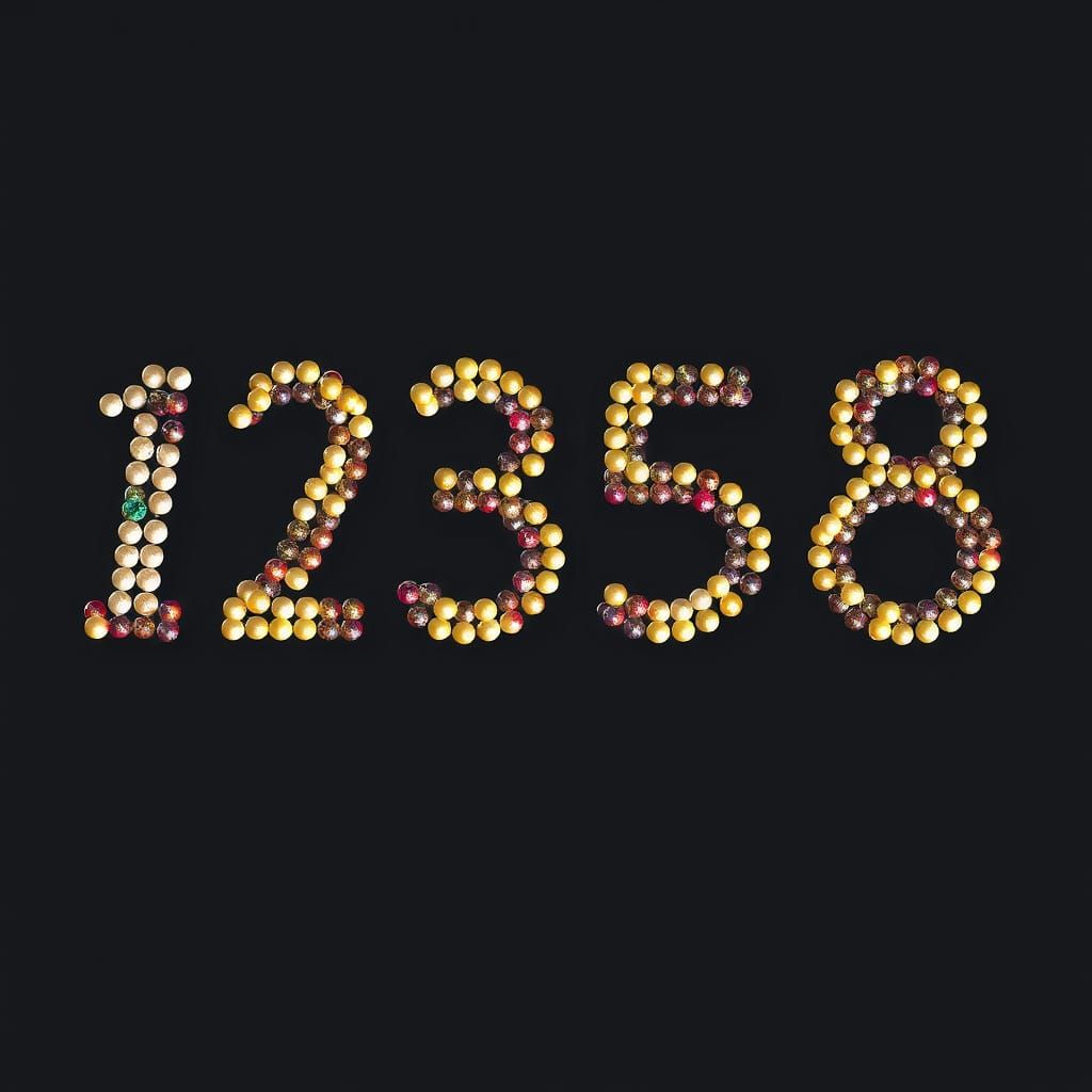 Sequins Form the Number 12358