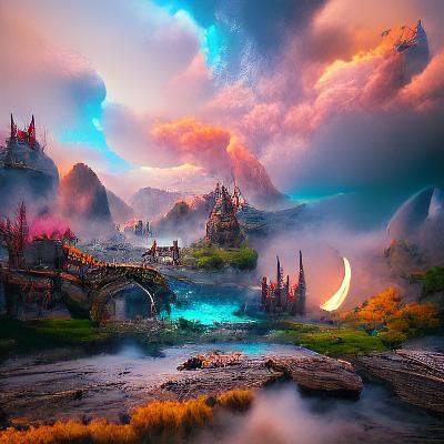 Detailed Fantasy Landscape Art: Trending on Artstation