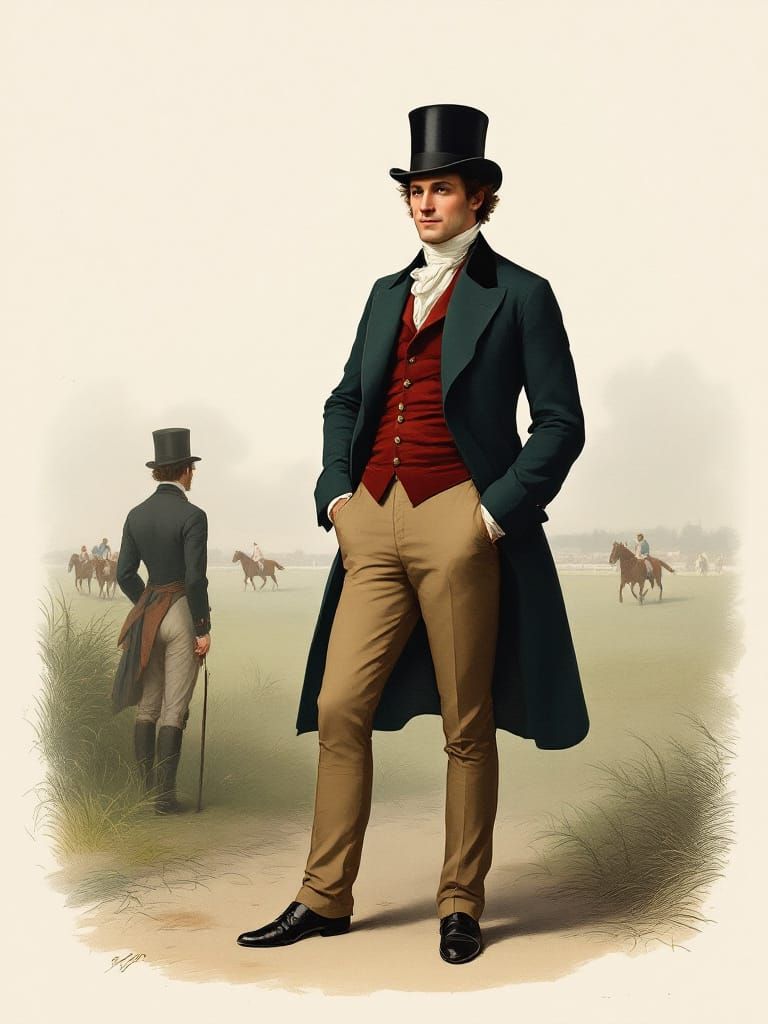 Regency Gentleman at the Races: A Fashion Plate