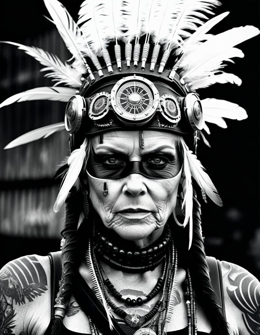 Wasteland Woman Portrait in Dieselpunk Style