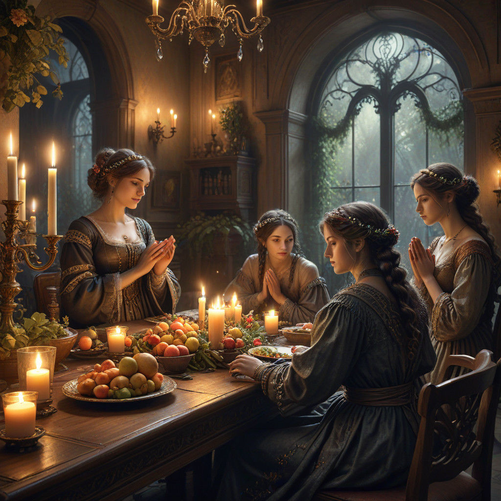 Family in Baroque Fantasy Gathering