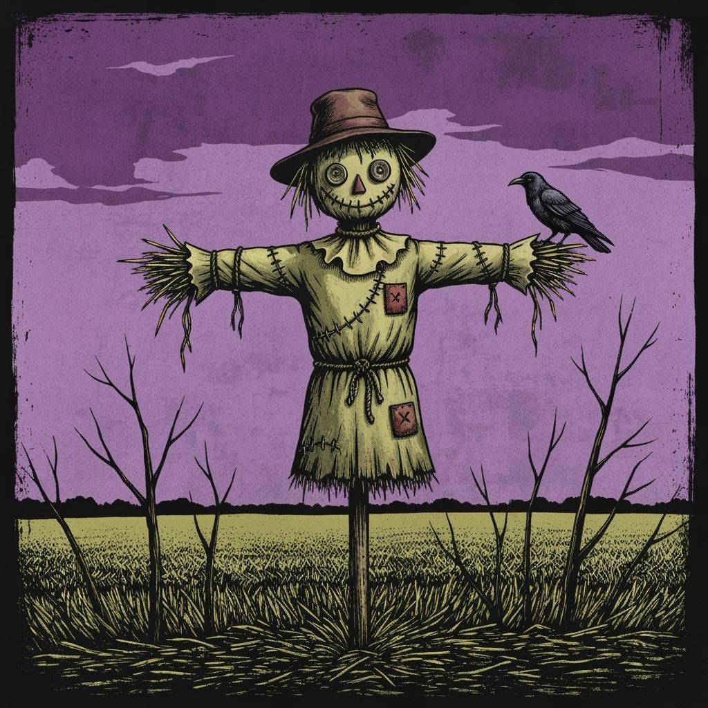 Lone Scarecrow in Barren Field Screen Print