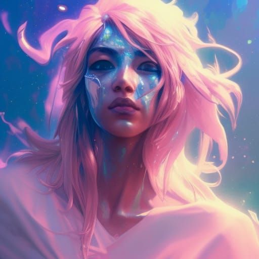 Cosmic Chaos Portrait in Hyperdetailed Style