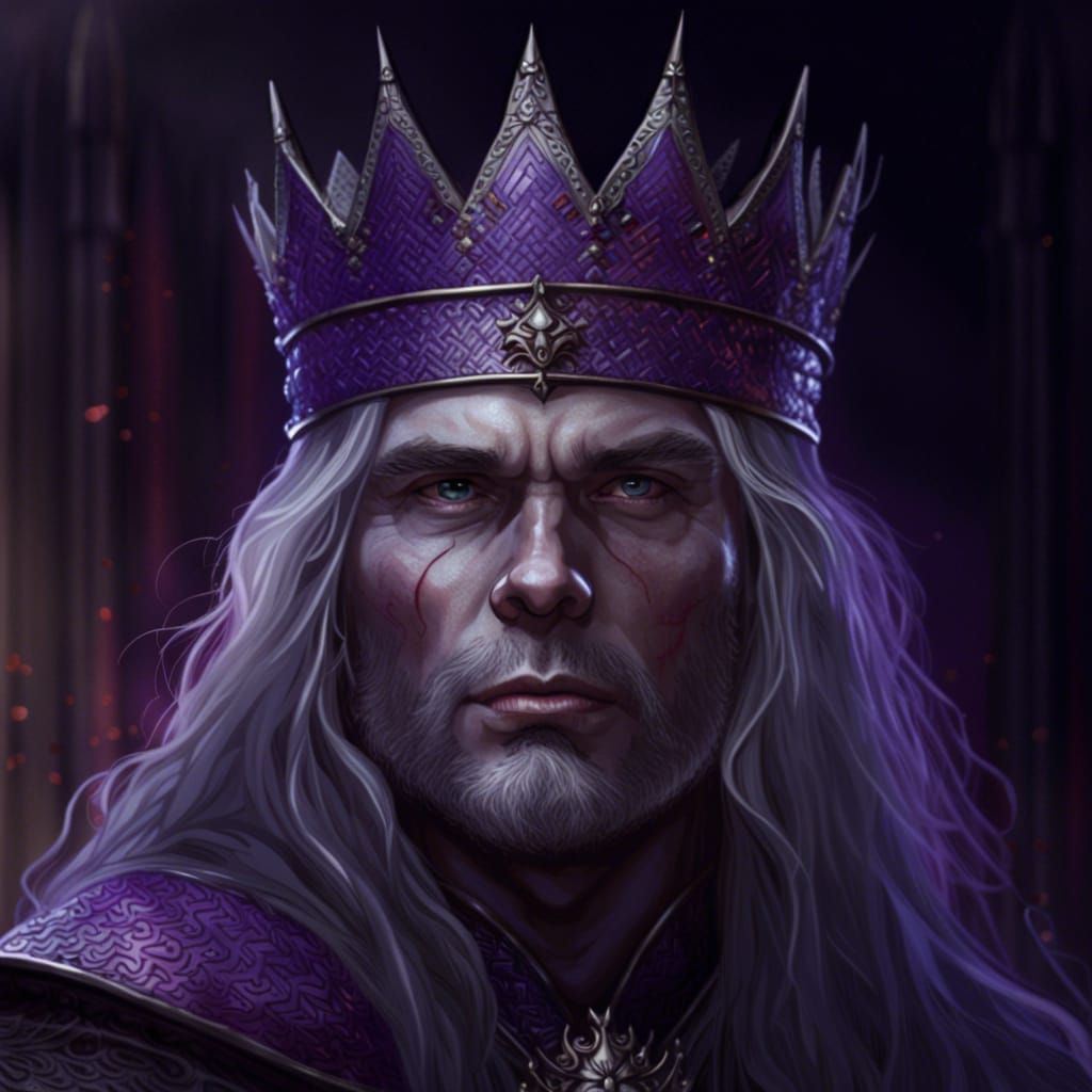 Haggard Targaryen King with Purple Eyes
