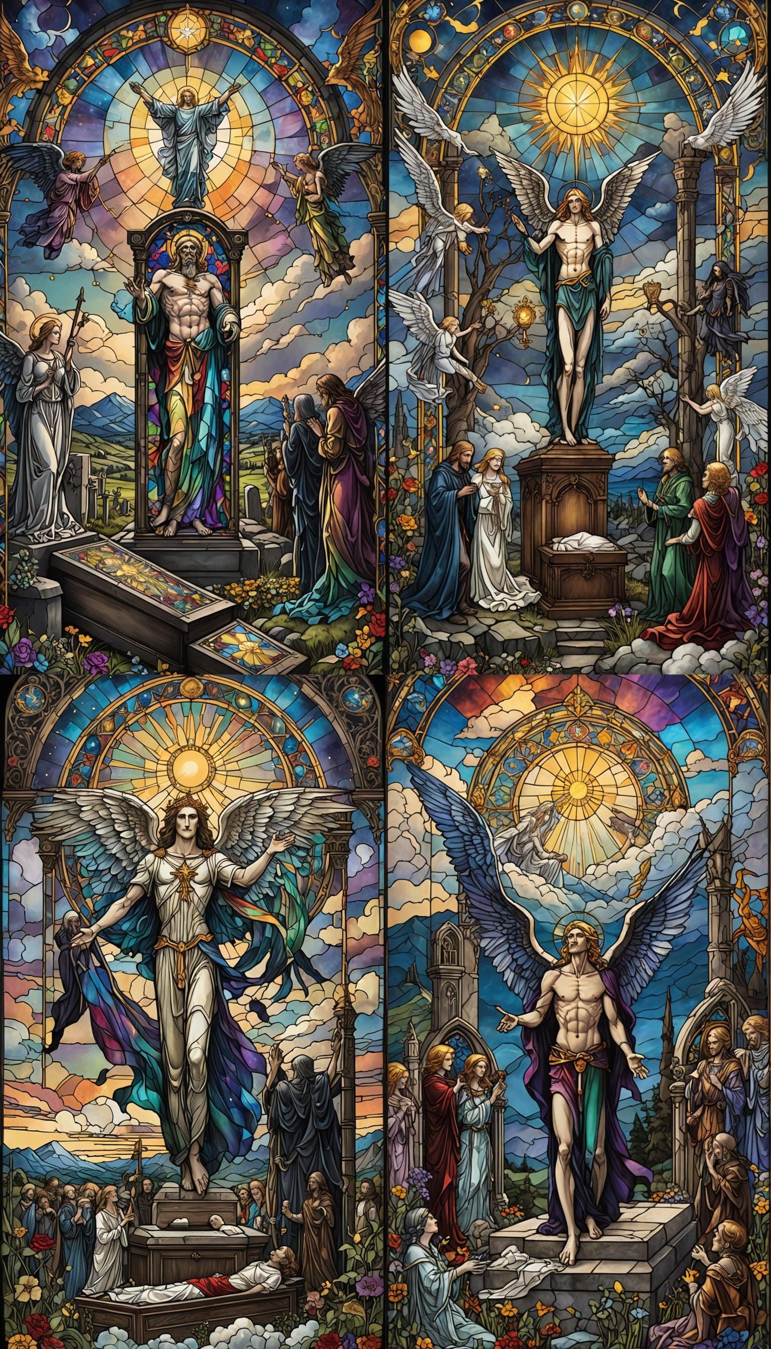 Gothic Stained Glass Tarot Card: The Judgement