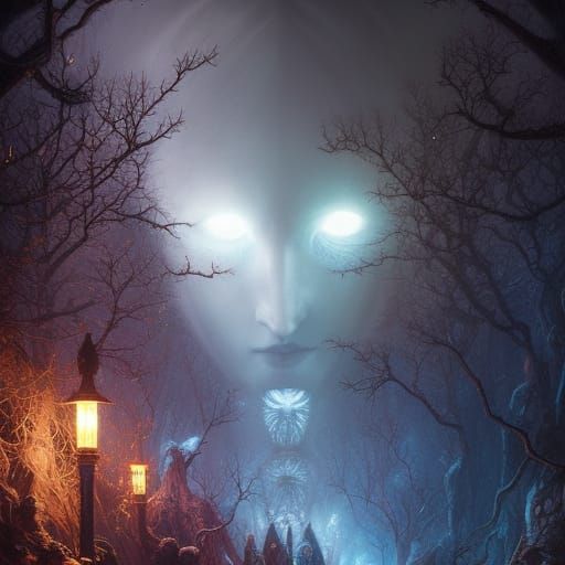 Cosmic Skull Tree: Dark Fantasy Art