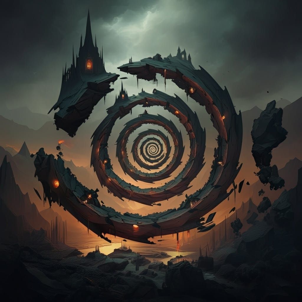 Grimdark Fantasy Realm in Isometric Perspective