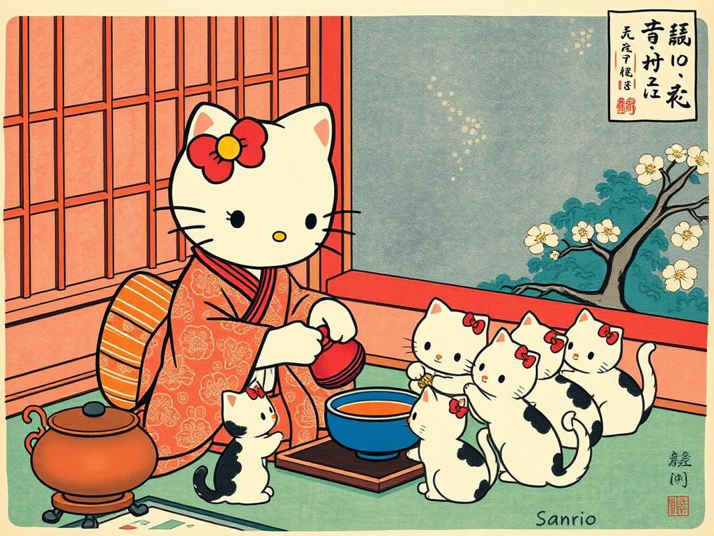 Hello Kitty's Meiji Era Tea Ceremony