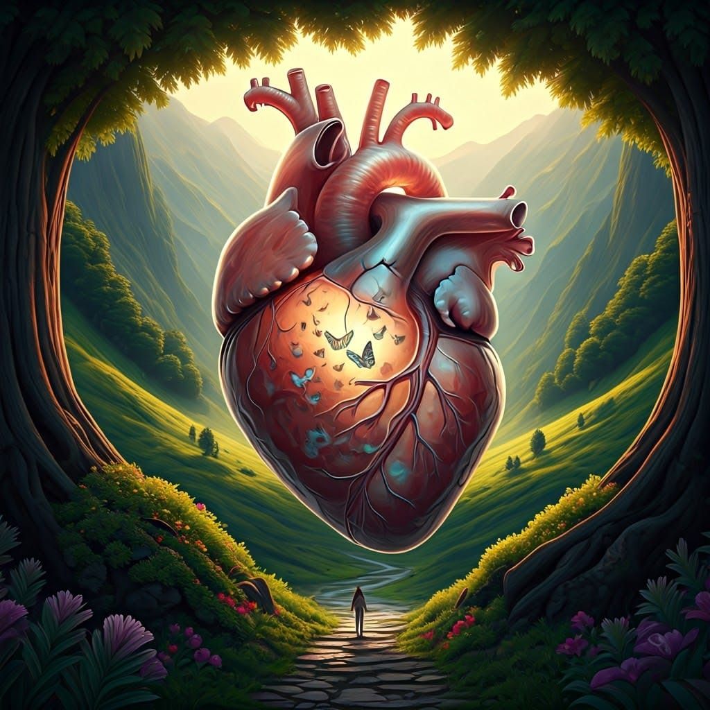 Transparent Heart in Valley: Pop Surrealism