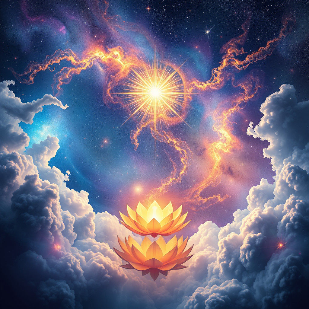 Glowing Astral Figure in Infinite Space