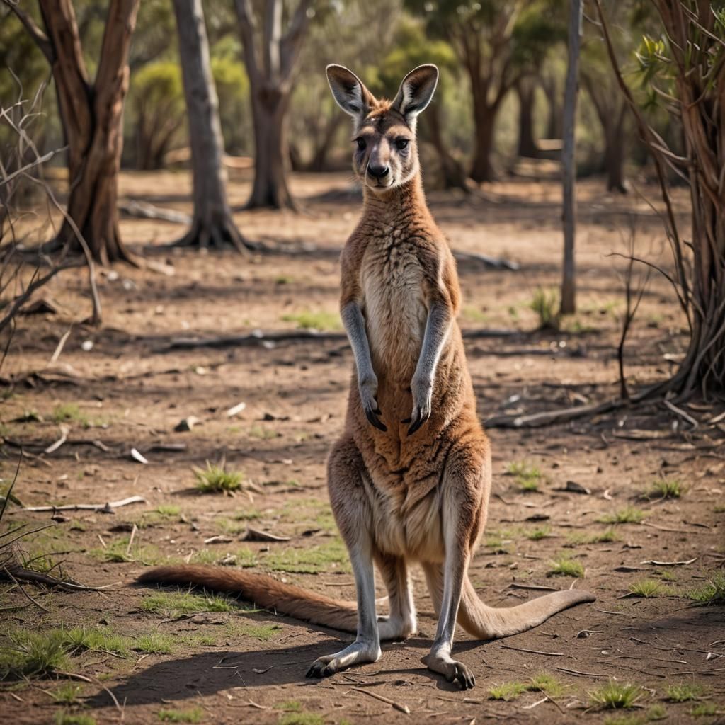 Kangaroo Portrait in Natural Lighting