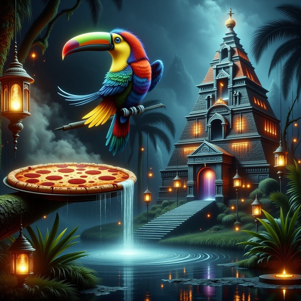 Toucan's Pizza Feast on Ziggurat, Comic Art