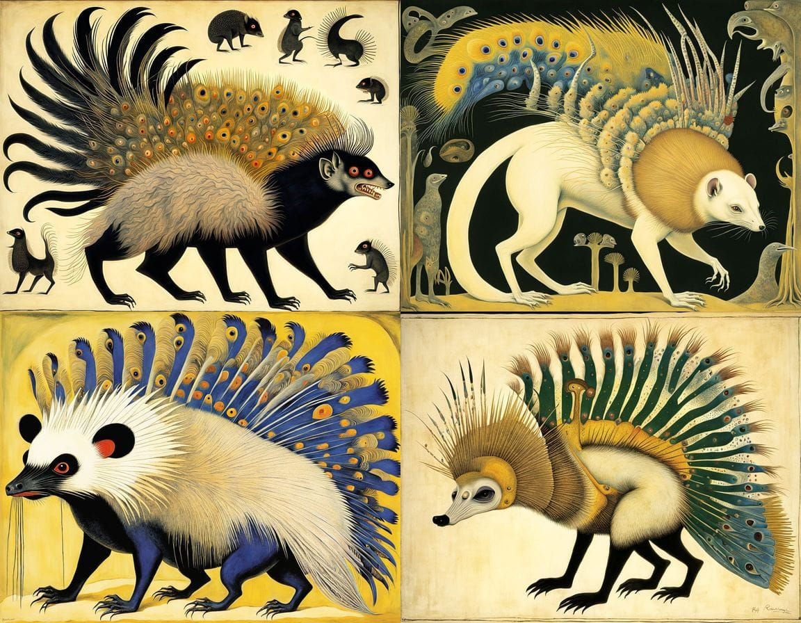 Surreal Ape Dog Hybrid in Neon Disgrace