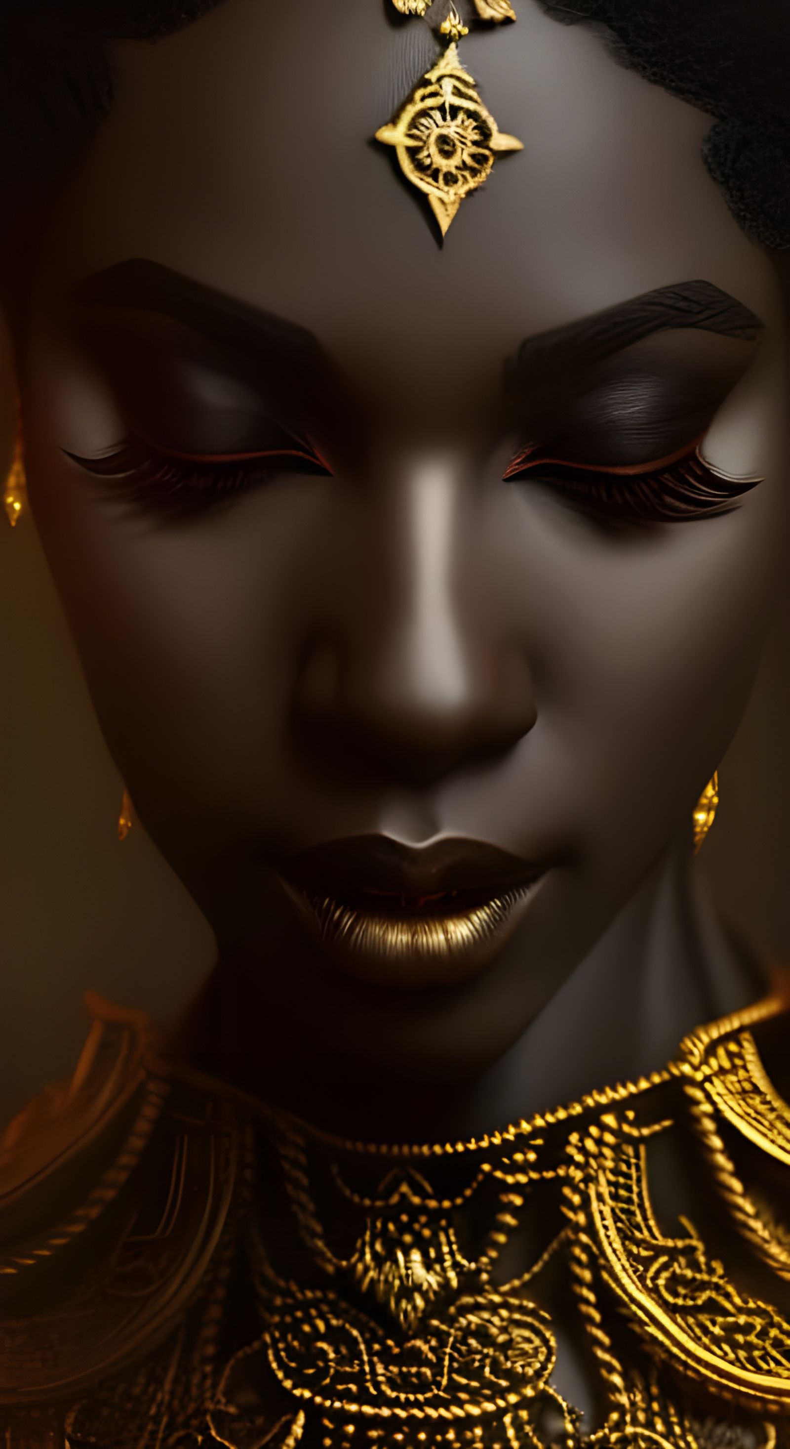 Shadow Girl in Victorian Lace: Horror Portrait