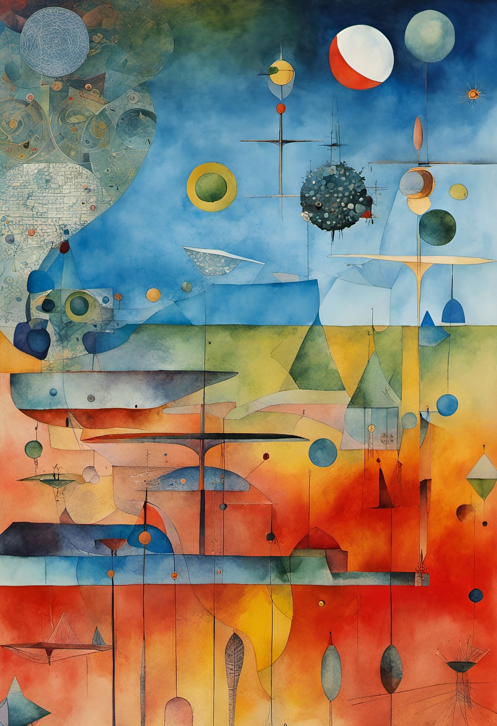 Surreal Conspiracy Theorist Watercolor Art