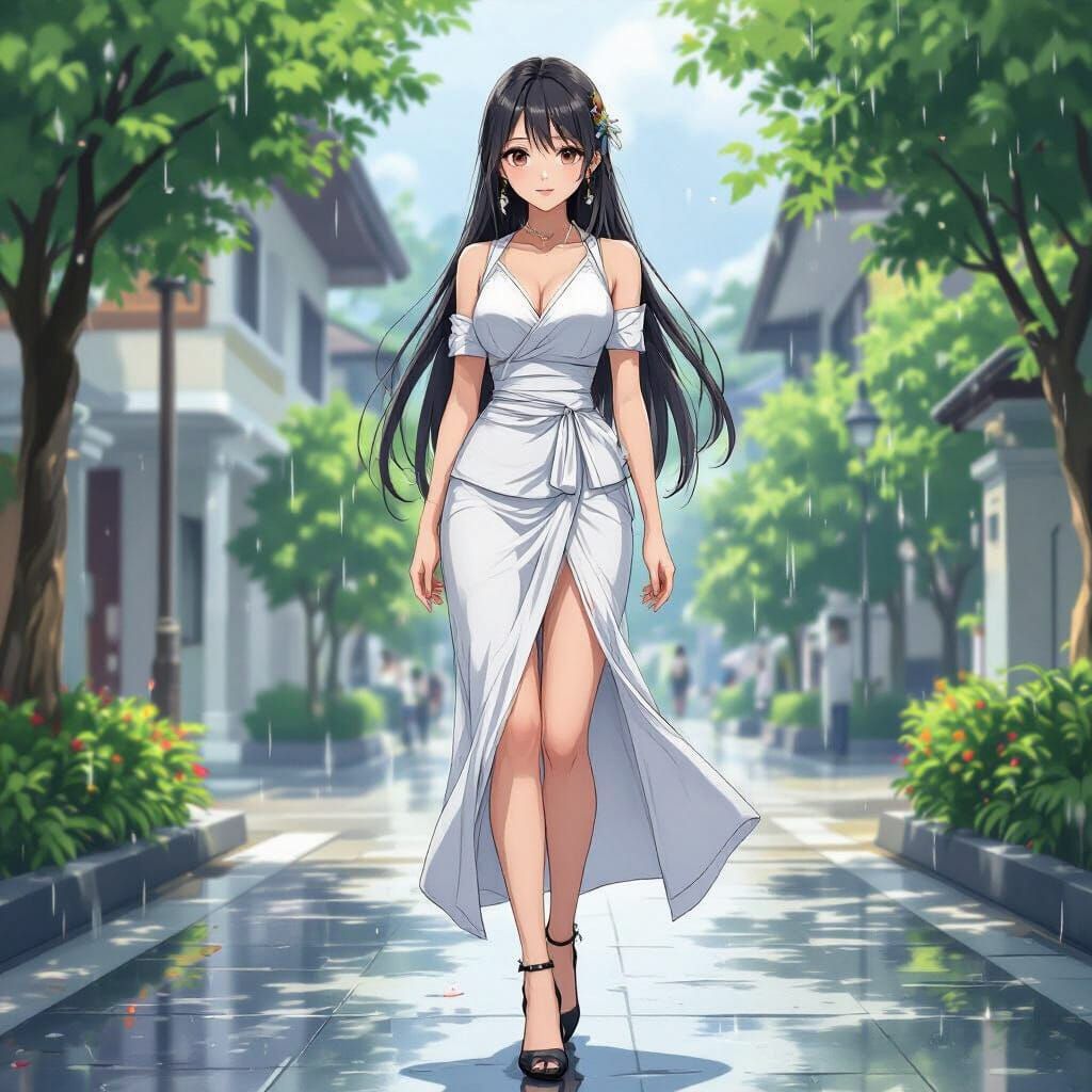 Anime Girl in Kebaya on University Campus