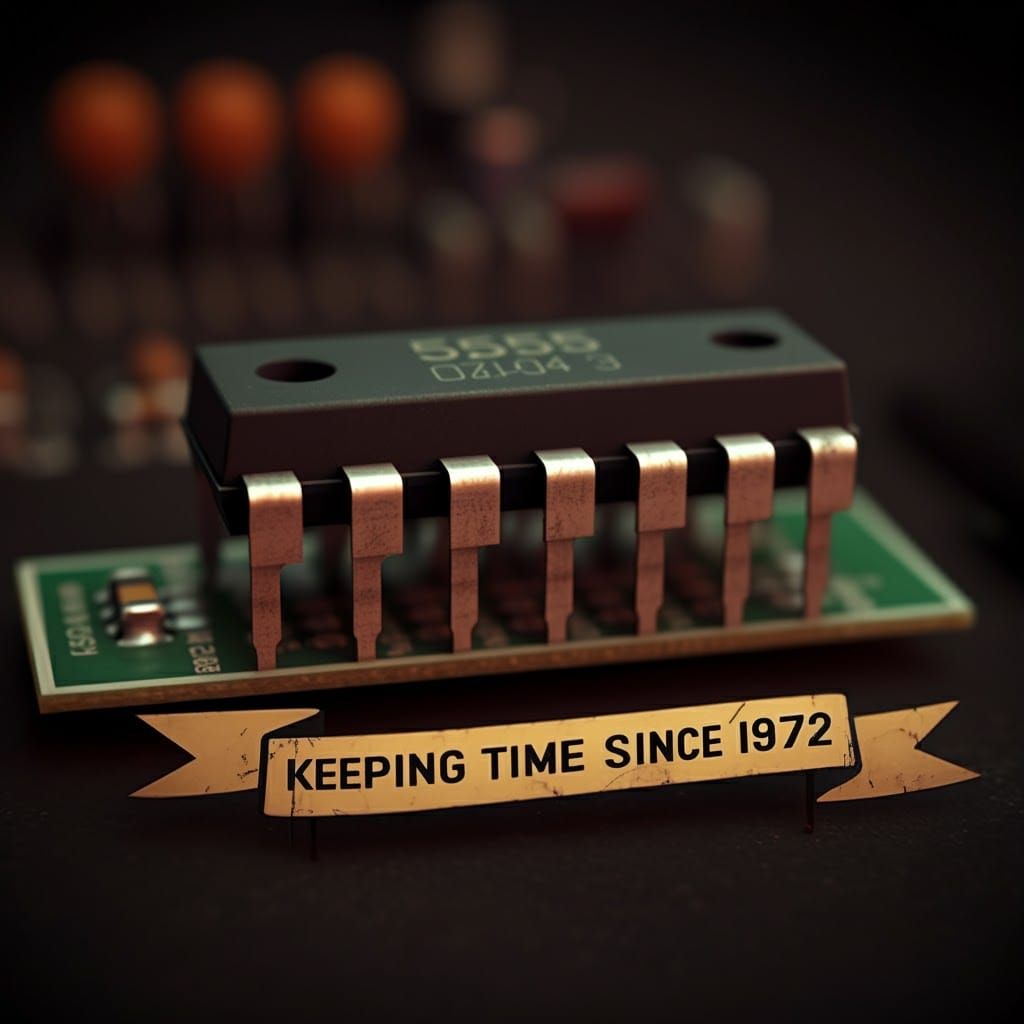 555 IC Timer Chip: Retro Tech Tribute
