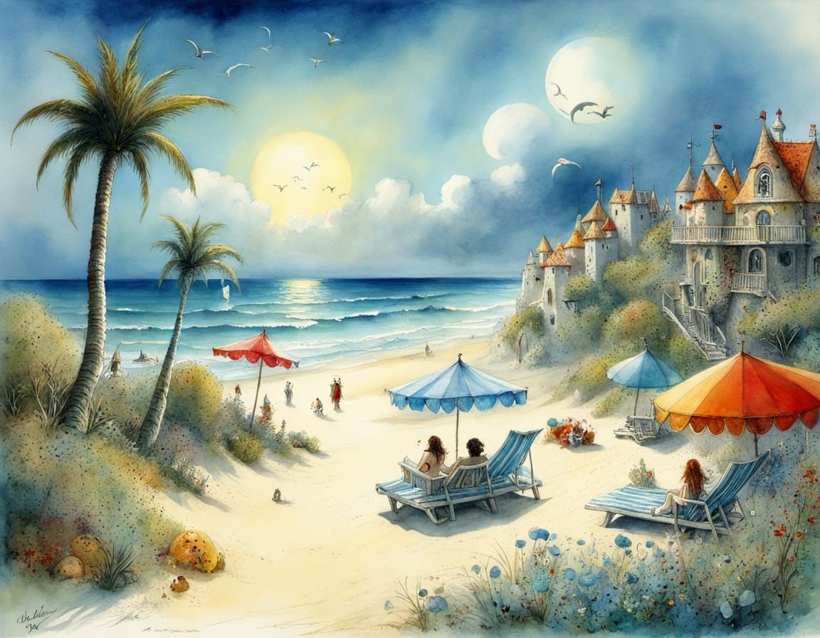 Warm sunny day, beach holiday