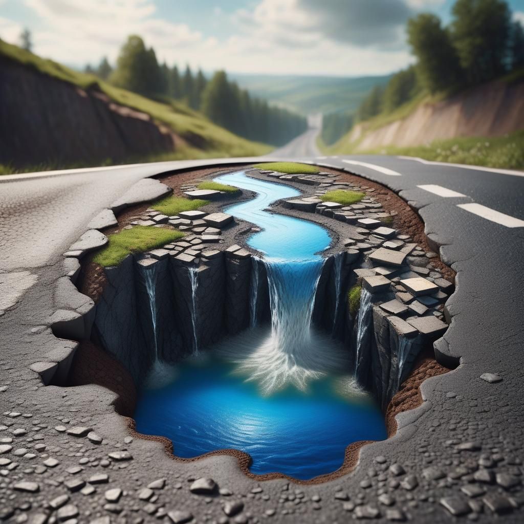 Waterfall Kingdom: Trompe-l'oeil 3D Art