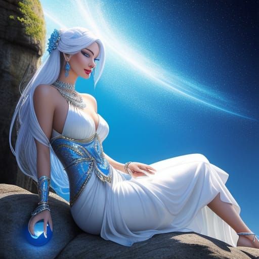 Woman in Lotus Pose with Glowing Aura