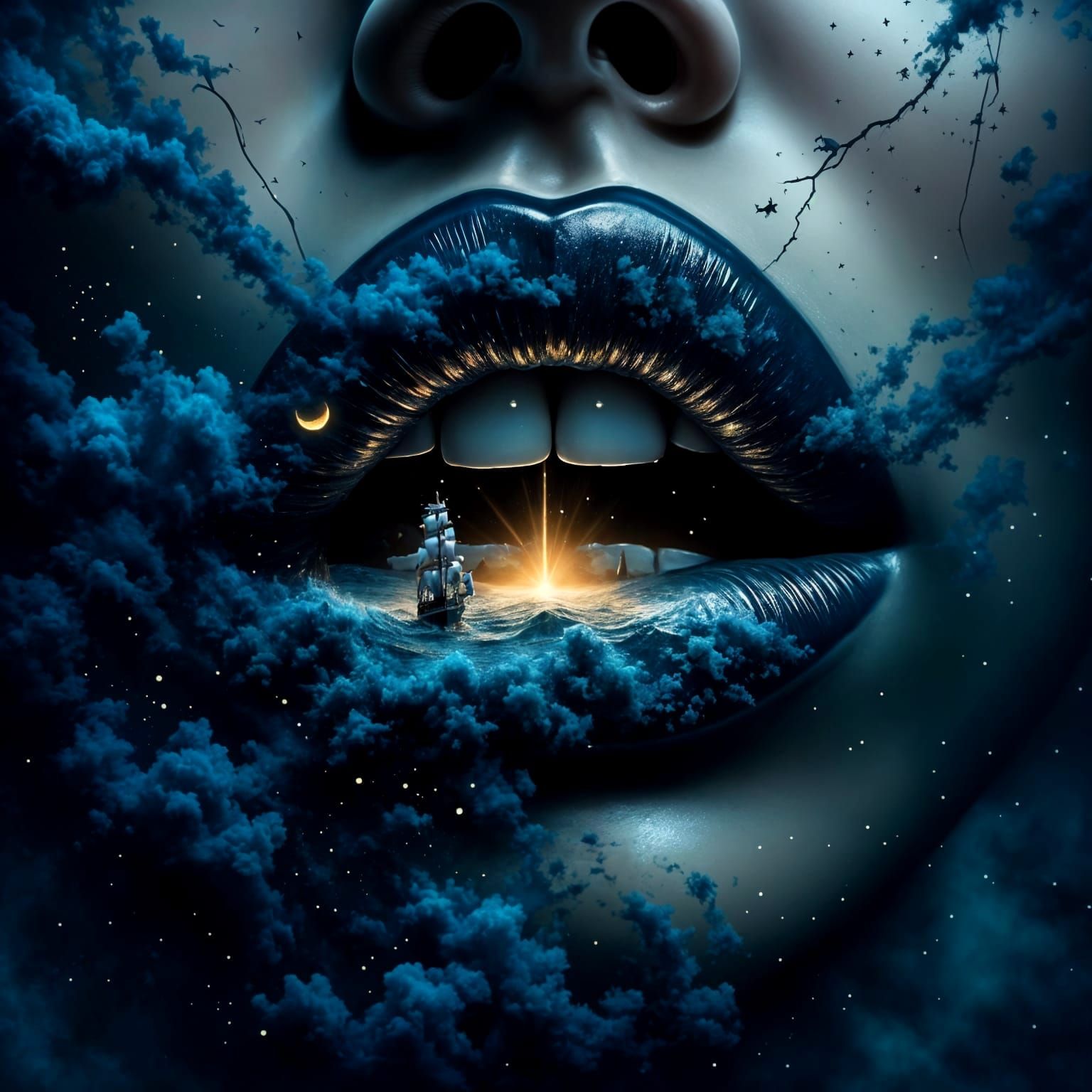 Stunning Celestial Night Makeup in Ultra-Realistic Detail