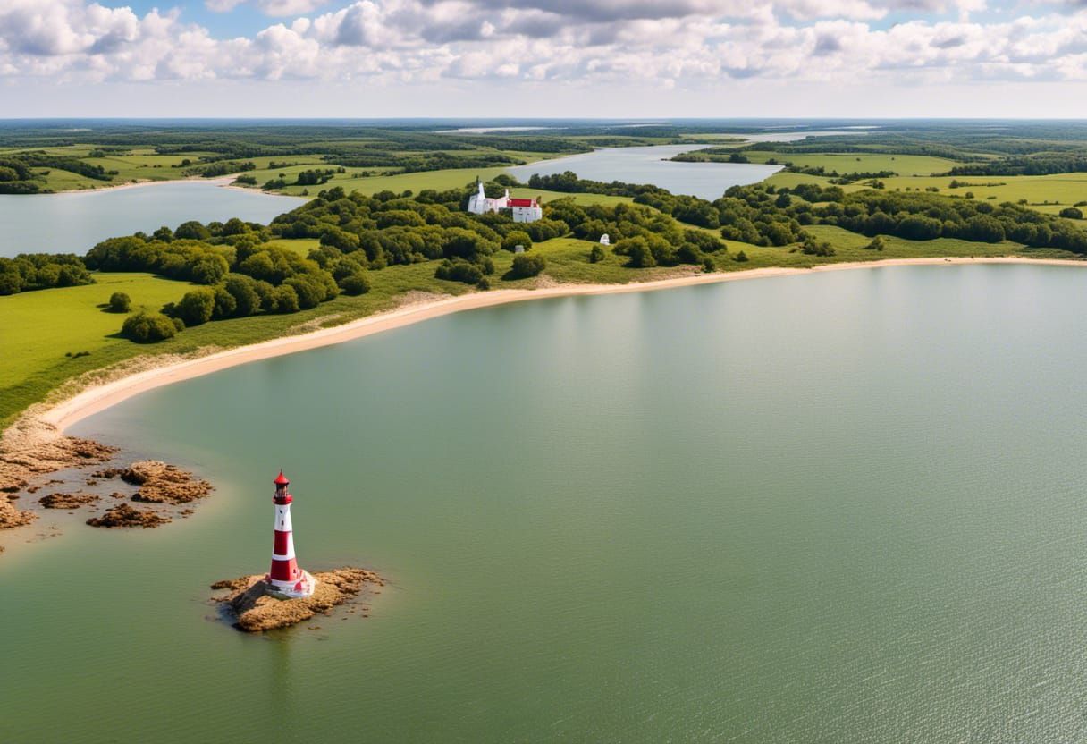 Majestic Lighthouse in Stormy Sunset: Vintage Watercolor