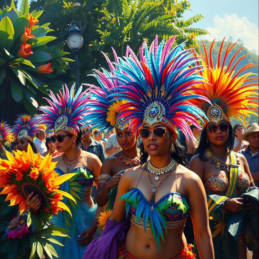 Rio Carnival: Vibrant Impressionist Oil Painting