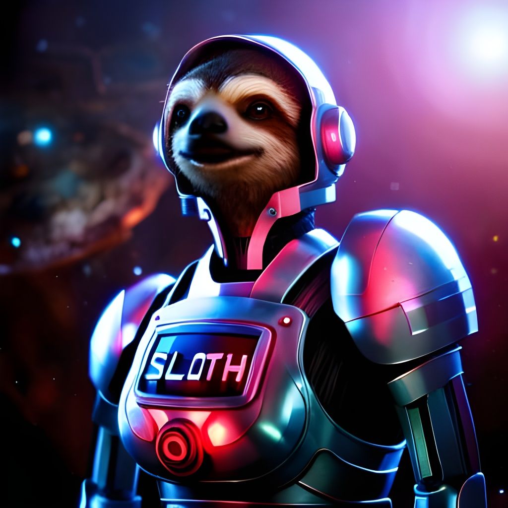 Cyborg Sloth in Spacecraft Armor: 3D Model