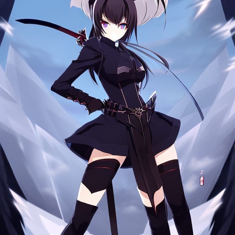 Beautiful Ninja Woman in Anime Key Visual Style