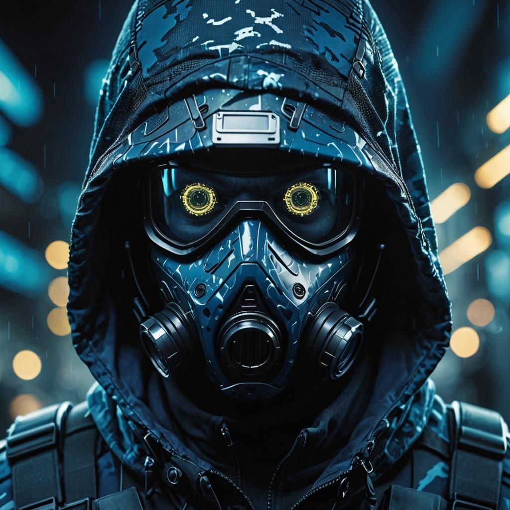 Futuristic Soldier: Hyperdetailed 3D Render Portrait