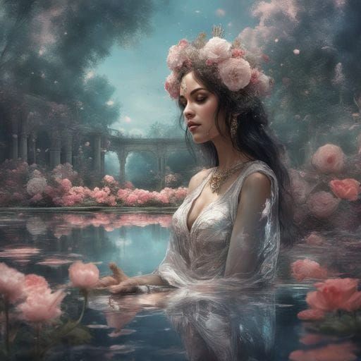 Water Reflection Portrait Generated by AI