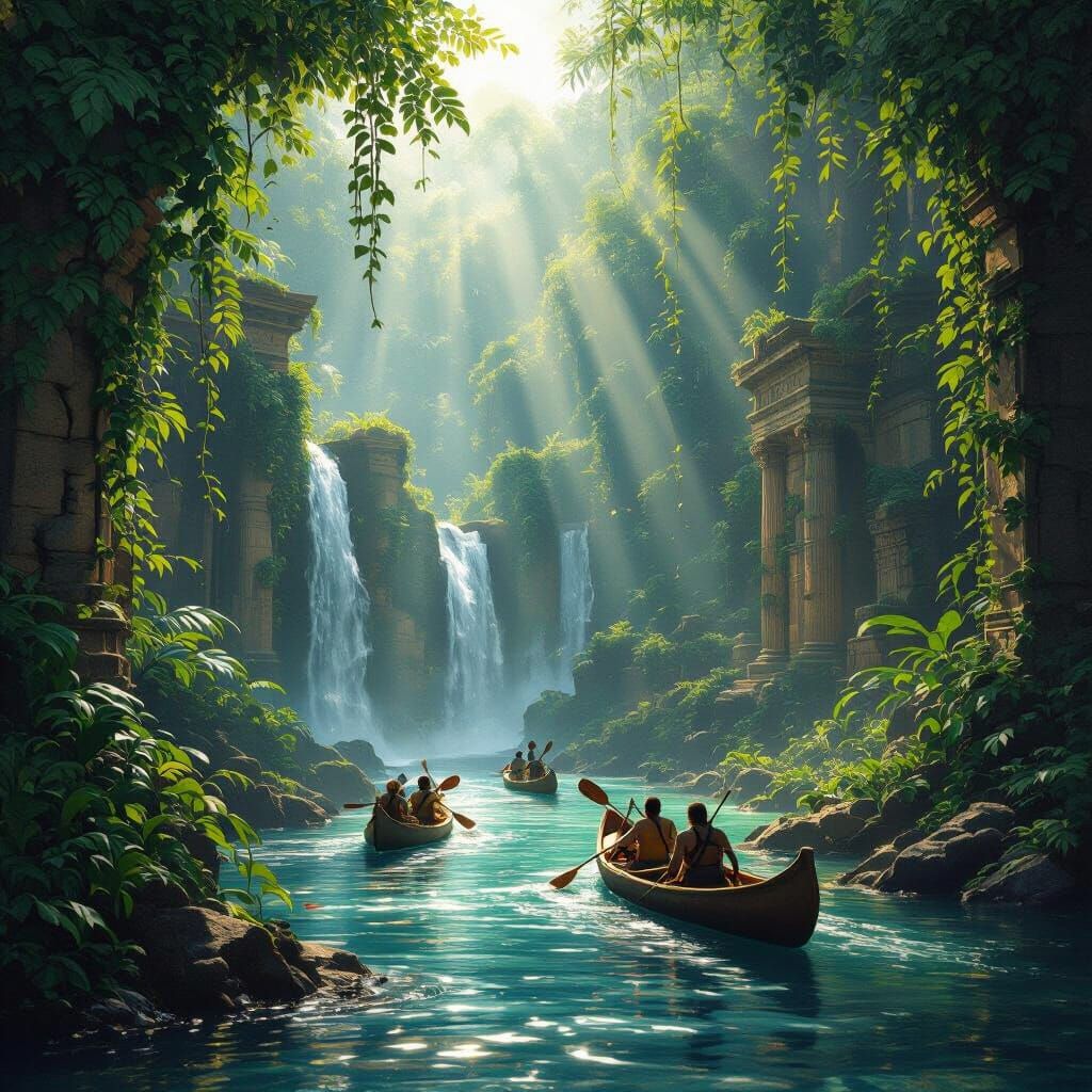 Jungle River Explorers in Ancient Roman Ruins
