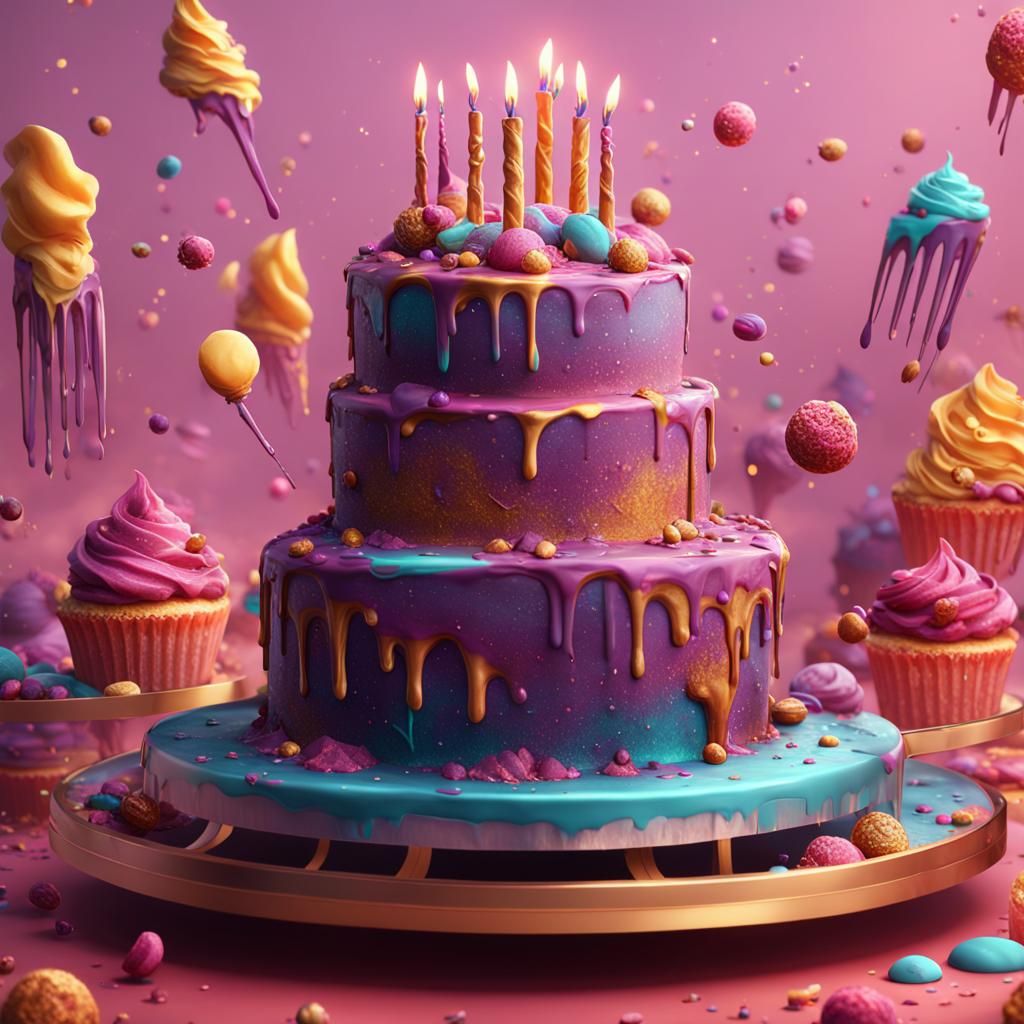 Cake Nails: Detailed Matte Painting in 8K