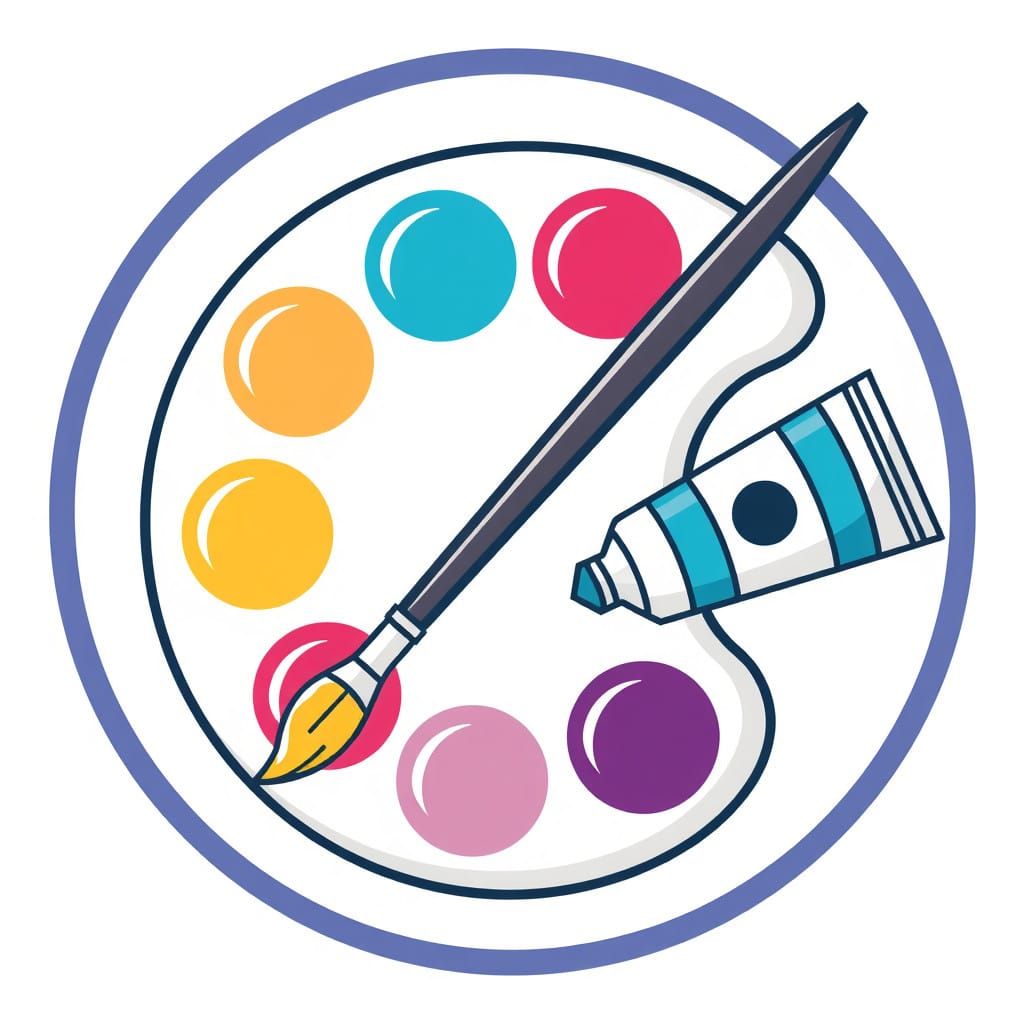 Surreal Light Bulb Logo in Vibrant Paint Palette