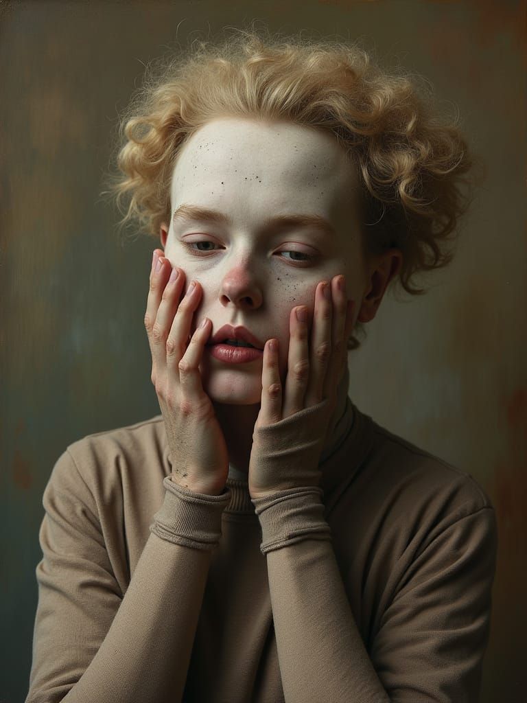 Eerie Portrait of Human with Hand Costume