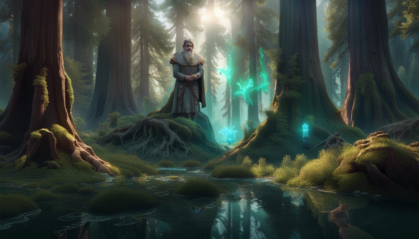 Odin in Sequoia Swamp: Fractal Iridescence