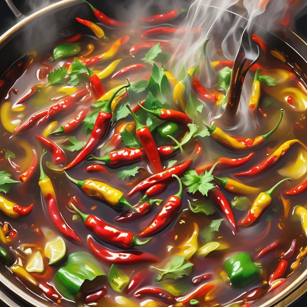 People Bathing in Spicy Hot Pot: Impressionism