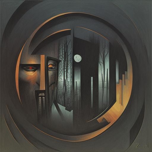 Abstract Peeping Tom in Cubist Style