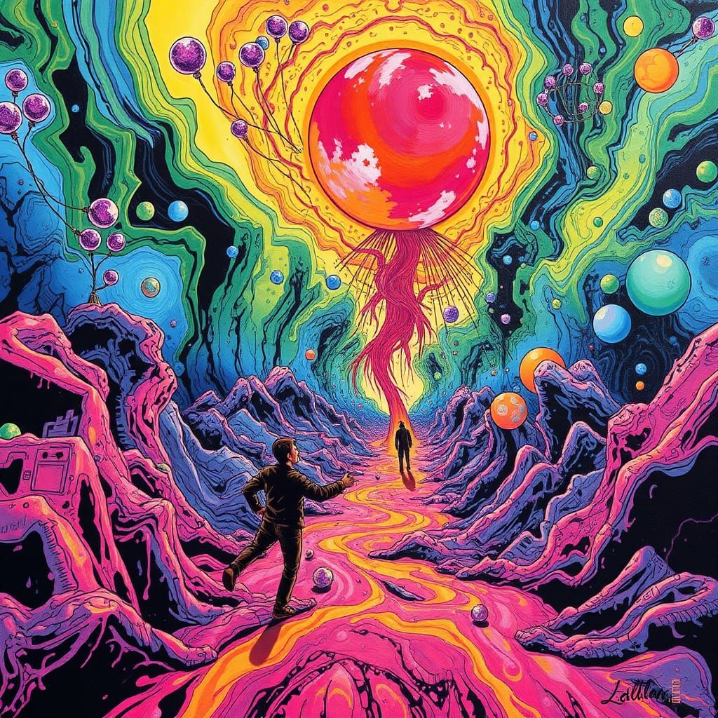 Psychedelic Inks and Oils Abstract Expressionism