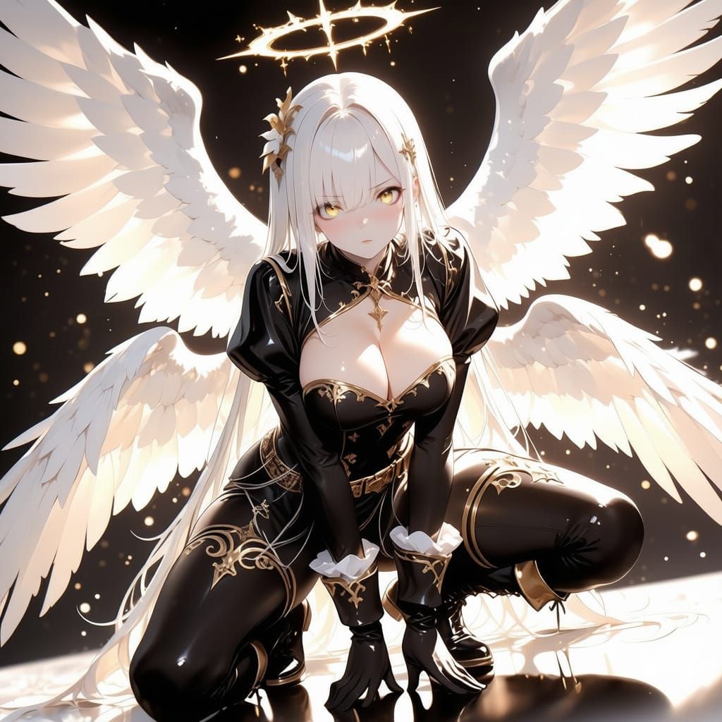 Angel Gabriel with Twelve Wings in Gothic Style