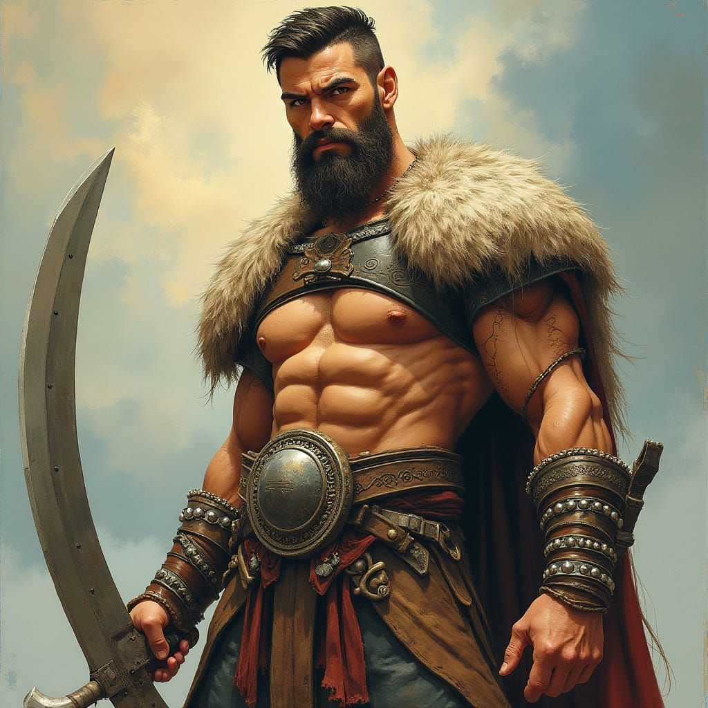 Sigurd the Norse Hero in Fantasy Art Style