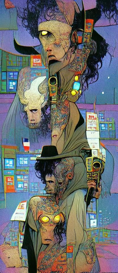 Cyberpunk Baphomet as Pulp Magazine Illustration