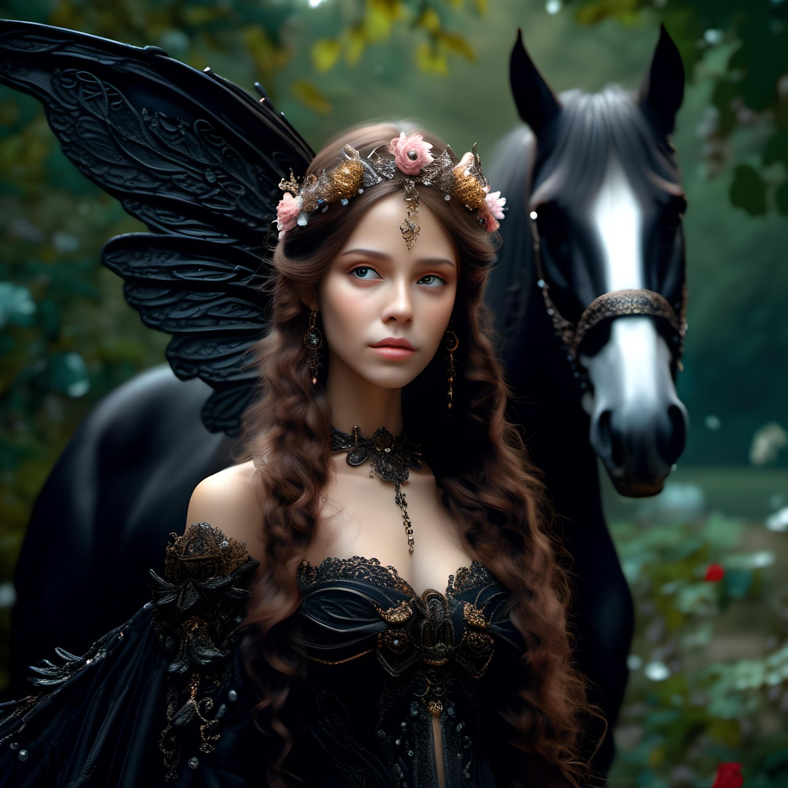 fairy in black