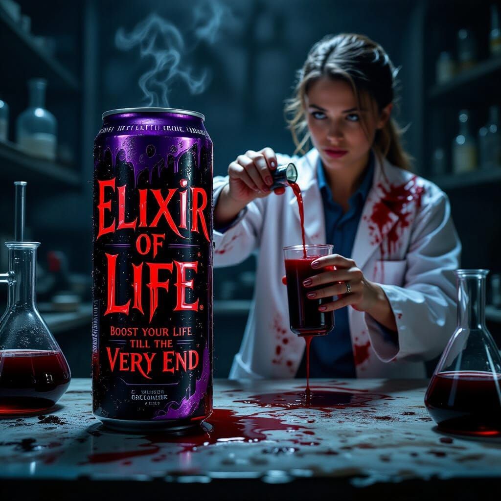 Eerie Elixir: Dark Fantasy Laboratory Scene