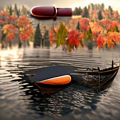 Canoe on Calm Autumn Lake in Unreal Engine