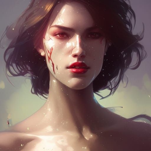 Detailed Portrait in Art Nouveau Style