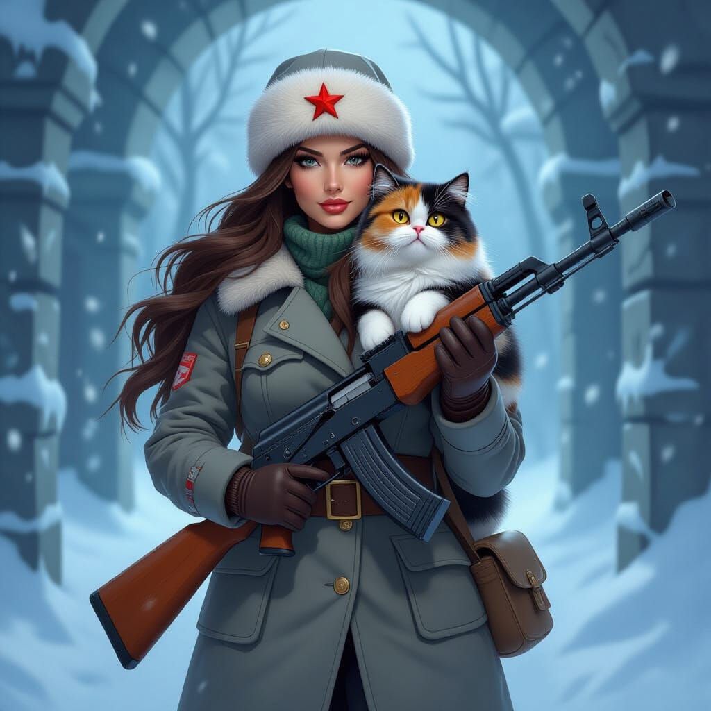 Dungeon Crawler Carl: Soviet Soldier Woman in Winter Battle