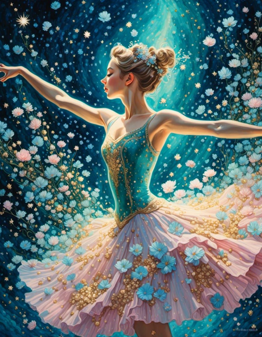 Ballerina's Life in Confetti Art Painting