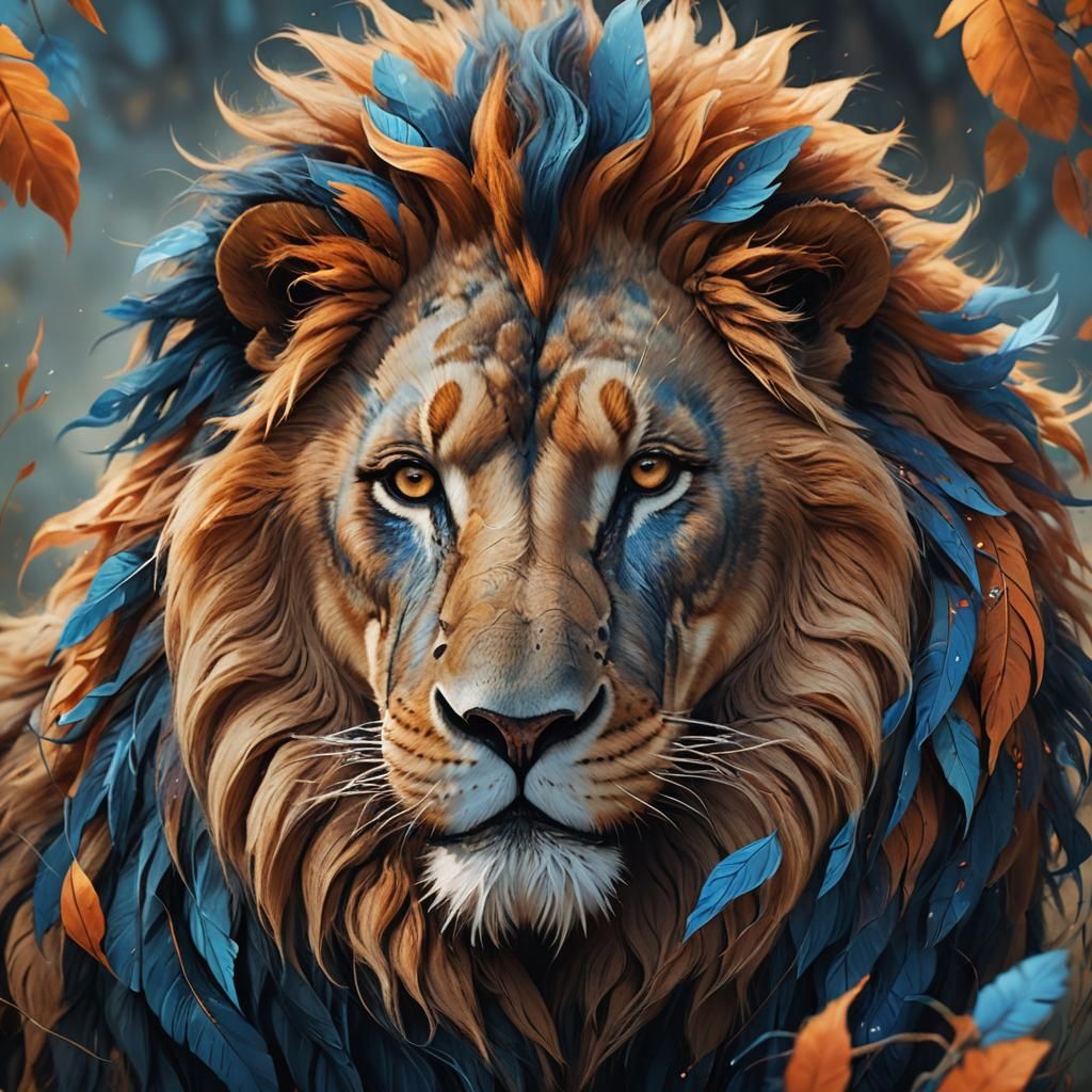 Blue Lion: Surreal Fantasy Concept Art