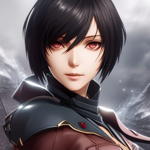 Anime Mikasa Portrait in Obata Style, 8K